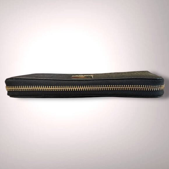 KATE SPADE Rialto Place Neda Black Croc Embossed Leather Zip Wallet/Clutch EUC - Picture 7 of 13